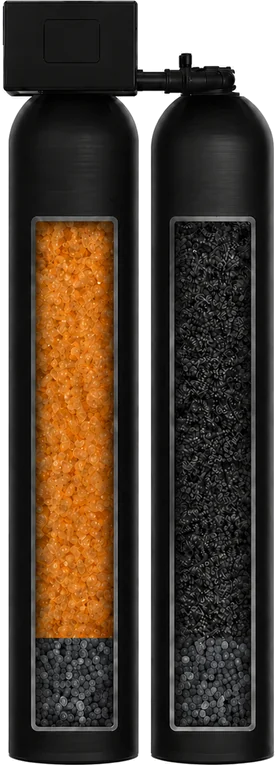 Salt-free water softener dual-tank system with carbon filtration for SoCal homes — no salt, no drain — Sol Connection