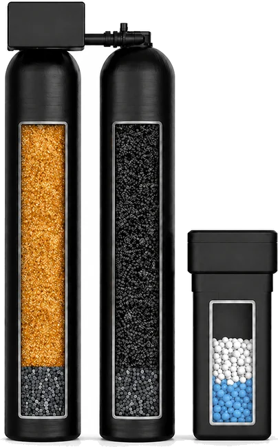 Whole-home dual-tank water softener and carbon filter system for Southern California city water — Sol Connection